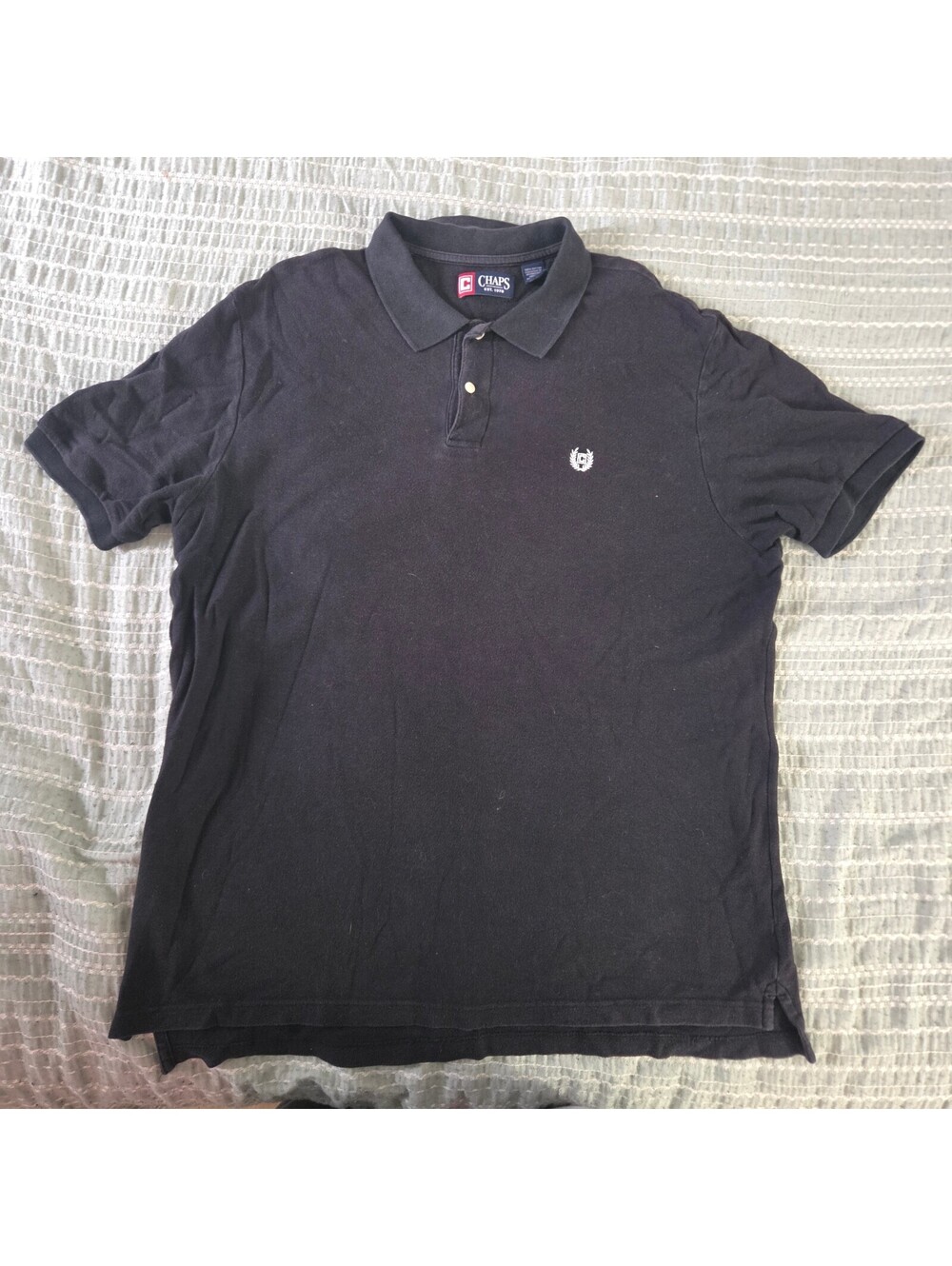 Chaps black short sleeve polo shirt